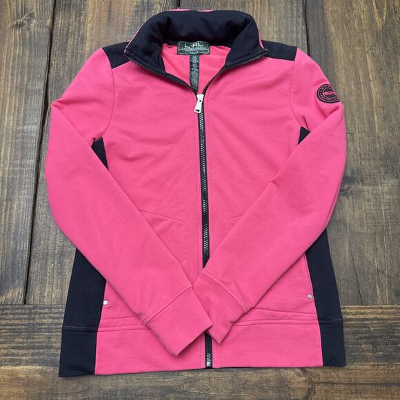 Lauren Ralph Lauren Jackets & Blazers - L-RL LAUREN ACTIVE COLORBLOCK PINK/BLACK FULL ZIP HIDDEN HOOD JACKET size PXS‎